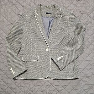 Tommy Hilfiger Gray and White Textured Blazer